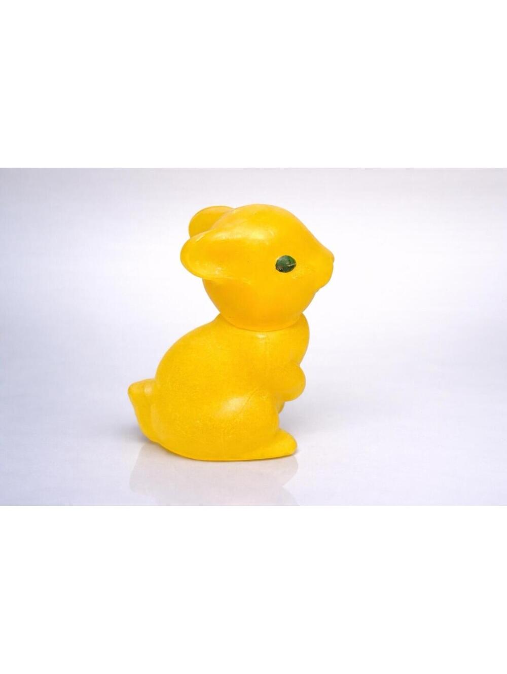 Avon 1970s Field Flowers Rabbit Cologne Bunny Bottle Yellow Glass, 3”